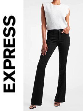 Express mid rise black supersoft bootcut jeans